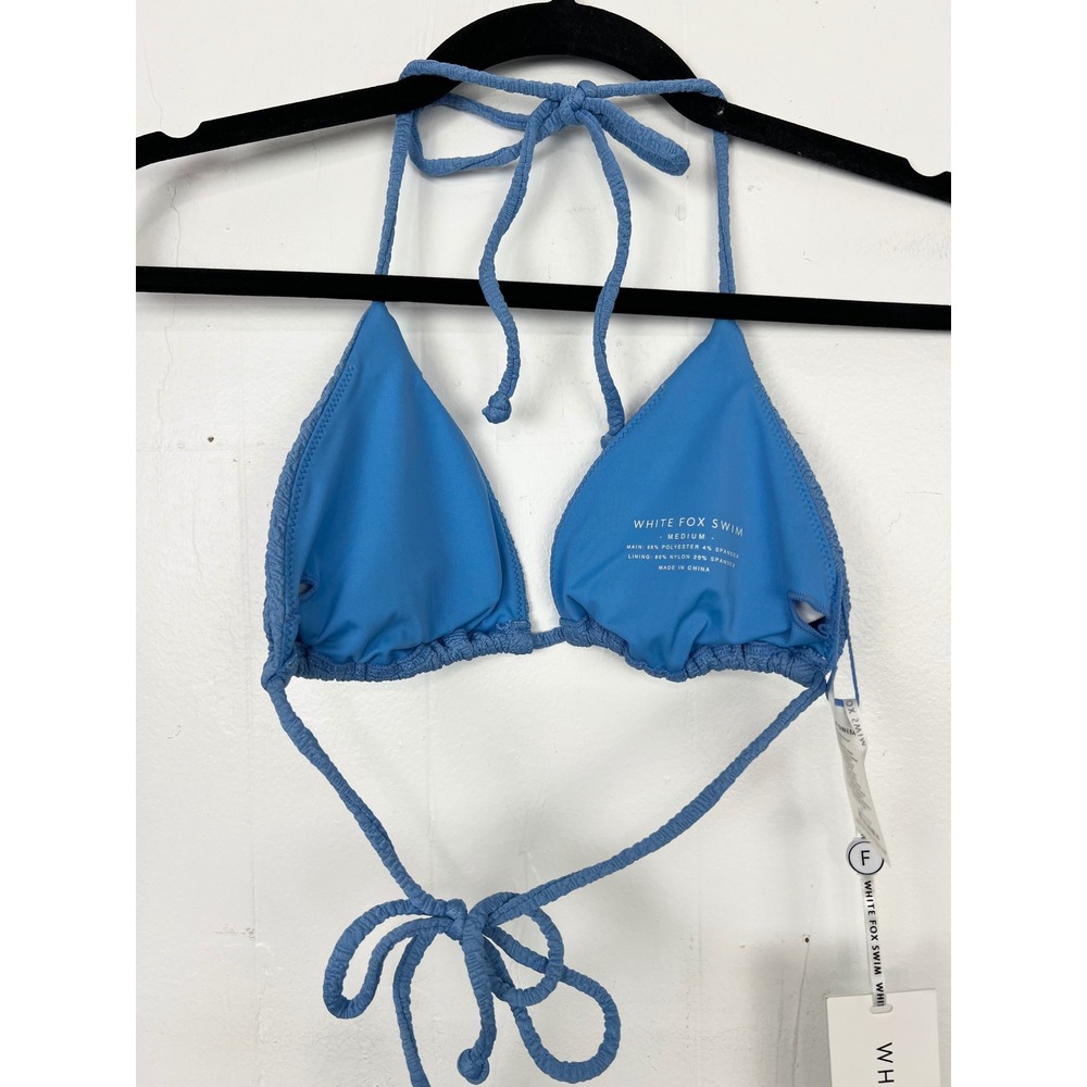 White Fox Swim Summer Lovin Bikini Top Cornflower Blue Medium NWT - Picture 3 of 4